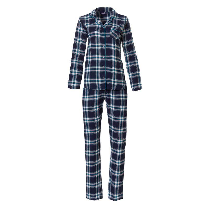 Pastunette flanellipyjama, pitkähihainen napitettava paita, pitkälahkeiset housut - Image 4